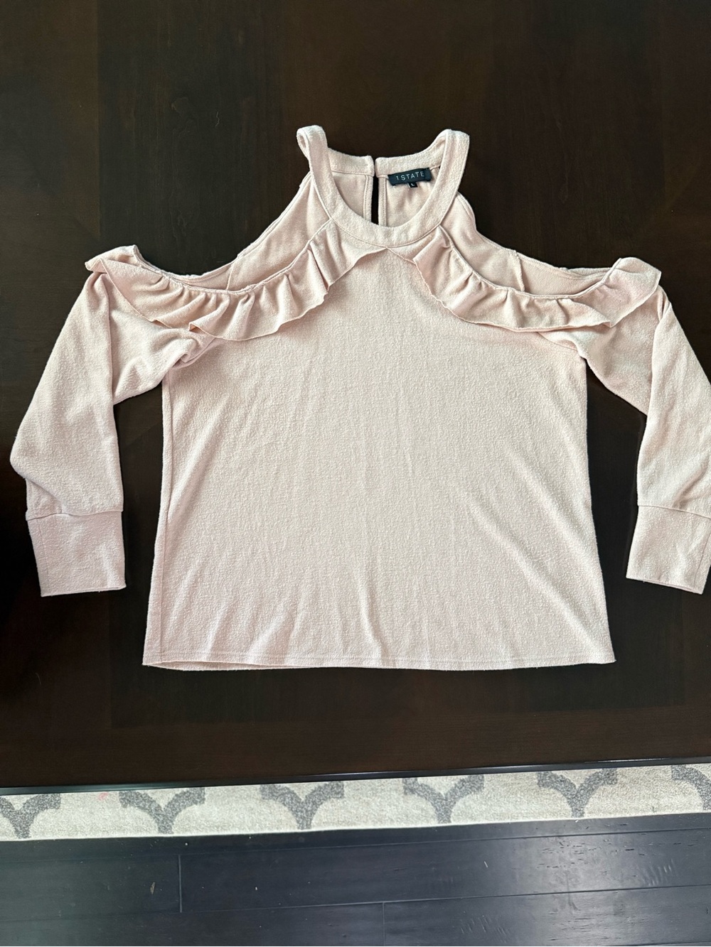 1. State Blush Pink Ruffled Cold-Shoulder Top - Picture 2 of 2